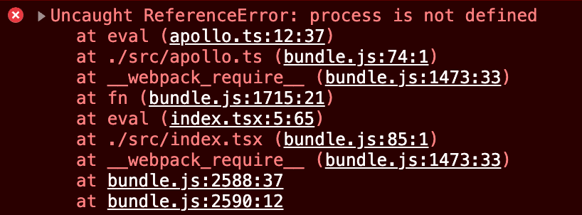 그림1. webpack error log